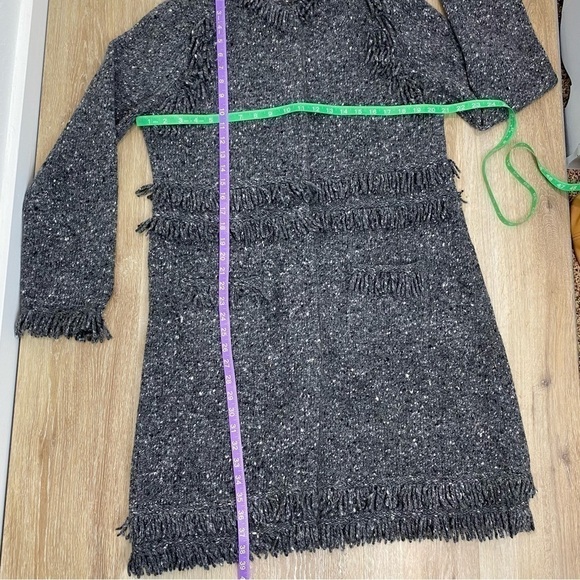 Bruno Manetti Cashmere & Wool Fringe Cardigan Longline Coat - Picture 6 of 16